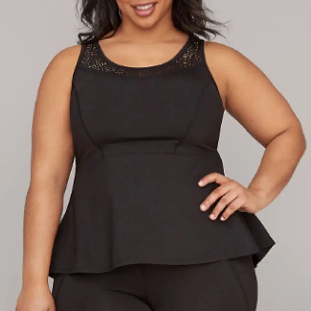 🆕 Lane Bryant Active Top Moisture Wicking Pleat-Back Peplum 26/28 4X Livi Activ